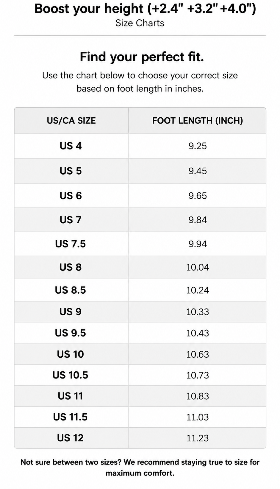 Size Chart